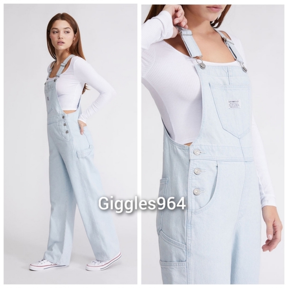 Levi's Carpenter Denim Utility Jean Overalls Light Wash - Picture 2 of 10
